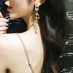 New Crystal Pearl Tassel Earrings  - RKM Shipping Free「イヤリング」「送料無料」
