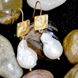 Natural Pearl Jewelry, Gemstone Jewelry, Pearl Pendant Drop Pearl Earing,  Hook Earing Ornaments - RKM Shipping Free「イヤリング」「送料無料」