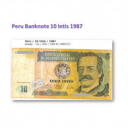 流通中止、10インティ　ペルー　紙幣、旧札、札、1987年 / Discontinued, 10 Intis Peru banknotes 1987
