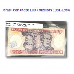 100 クルゼイロ　ブラジル　使用済み　紙幣　旧札　札　1981-1984年 / 100 Cruzeiros Brasil banknotes 1981-1984, CBJ-N-10348