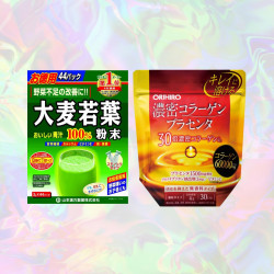 Orihiro Dense Collagen and Placenta 120g+ Yamakan Young Barley Grass Powder