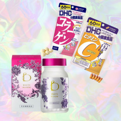DHC Bundle (Vitamin C & Collagen 60's)+Shiseido Benefique White Bloom Tablet