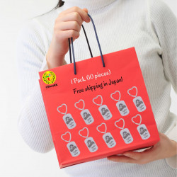Heart Keychain  - Japanese Souvenir Gift keyholder with embossed the Rising Sun, Mt. Fuji, Japan and the famous slogan, "Together We Win!"  1 Pack | 10 Pieces