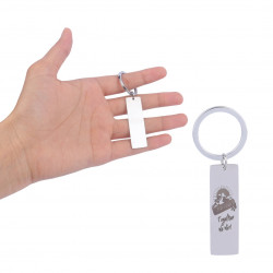 Circle Ring & Rectangular Body Keychain - Japanese Souvenir Gift keyholder with embossed the Rising Sun, Mt. Fuji, Japan and the famous slogan, "Together We Win!" 1 Pack | 10 Pieces