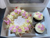 Pink Cake with 2 cupcake