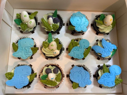 Blue Dino Cupcakes