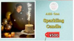 Add ons Sparkle Candle